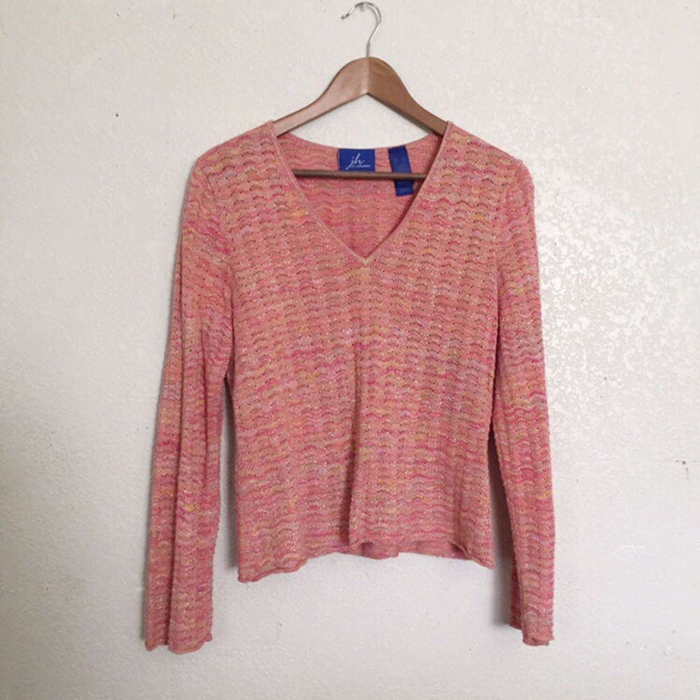 Coral Gold Knit Sweater